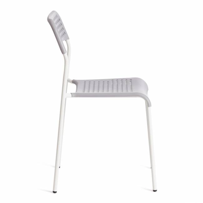 Стул Adde/Адде (мод. C-049)/1 шт. в упаковке металл/пластик, серый/белый, 39х49х78см серый, белый металл/пластик