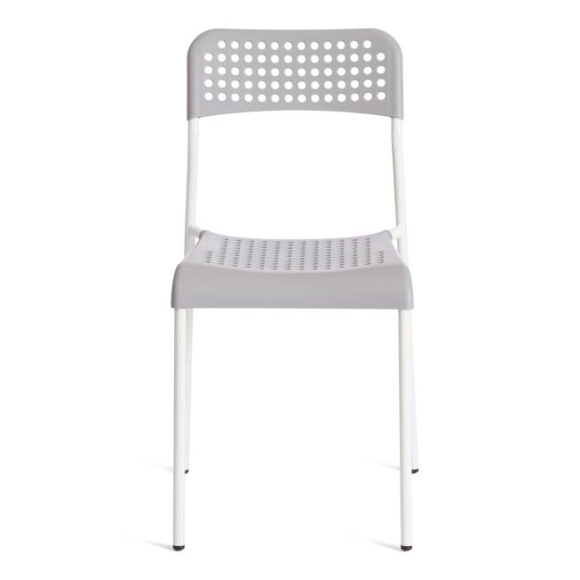 Стул Adde/Адде (мод. C-049)/1 шт. в упаковке металл/пластик, серый/белый, 39х49х78см серый, белый металл/пластик