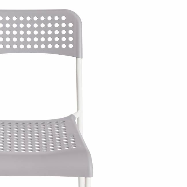 Стул Adde/Адде (мод. C-049)/1 шт. в упаковке металл/пластик, серый/белый, 39х49х78см серый, белый металл/пластик