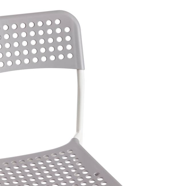 Стул Adde/Адде (мод. C-049)/1 шт. в упаковке металл/пластик, серый/белый, 39х49х78см серый, белый металл/пластик