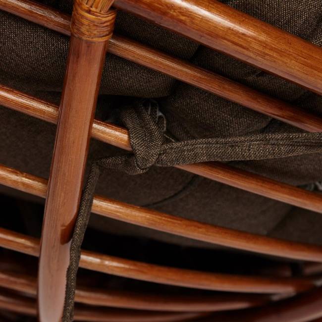 Кресло-качалка PAPASAN/ПАПАСАН w 23/01 B /с подушкой/ 115х78х104 см, Pecan (орех), ткань Коричневый, 3М7-147 Pecan (орех)