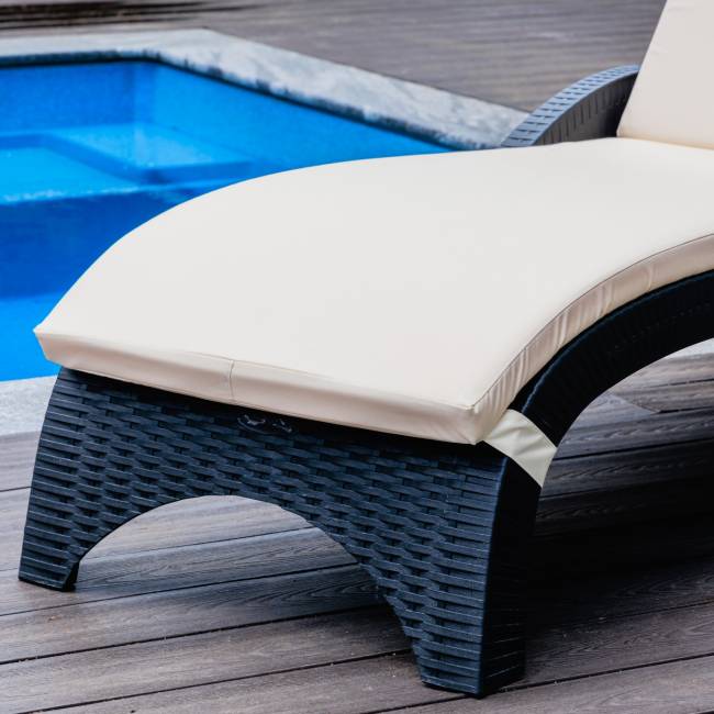 Пластиковый шезлонг Royal Family MARK антрацит (с матрасом)