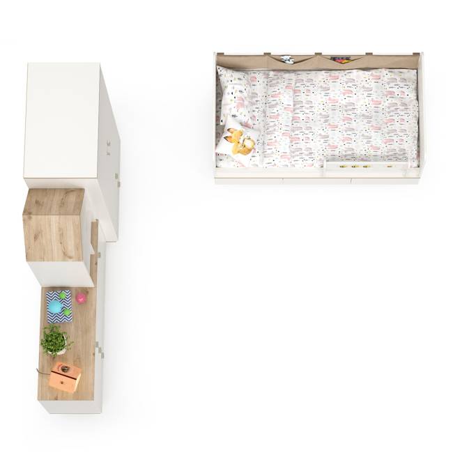 Мебель для детской комнаты Эйп № 1 цвет белый/дуб белый