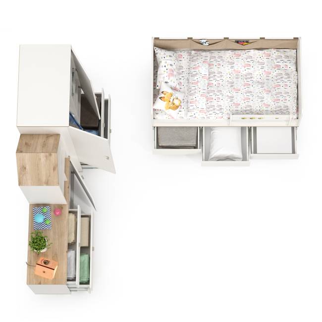 Мебель для детской комнаты Эйп № 1 цвет белый/дуб белый