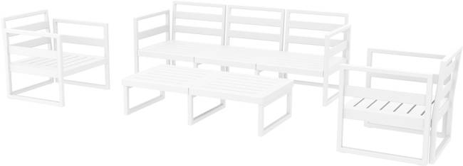 Комплект пластиковой мебели Mykonos XL белый, черный Комплект пластиковой мебели Mykonos XL белый, черный