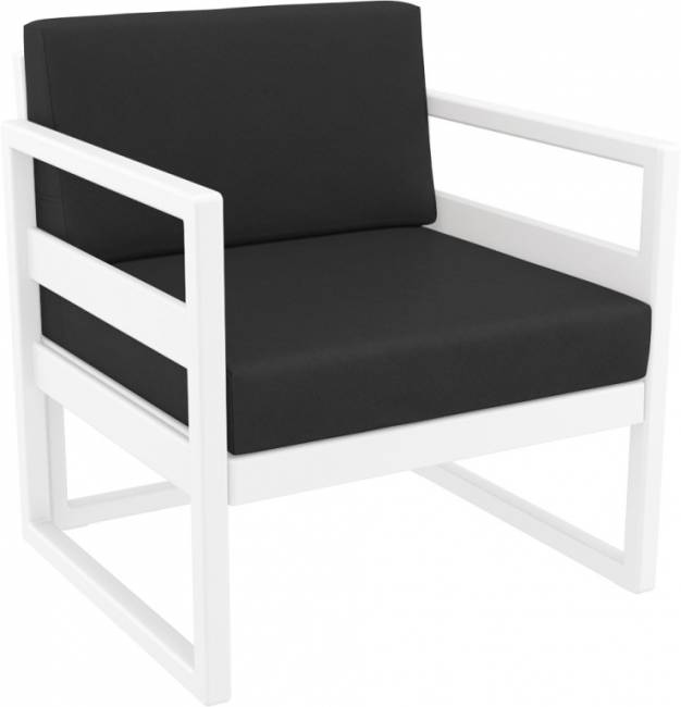 Комплект пластиковой мебели Mykonos XL белый, черный Комплект пластиковой мебели Mykonos XL белый, черный