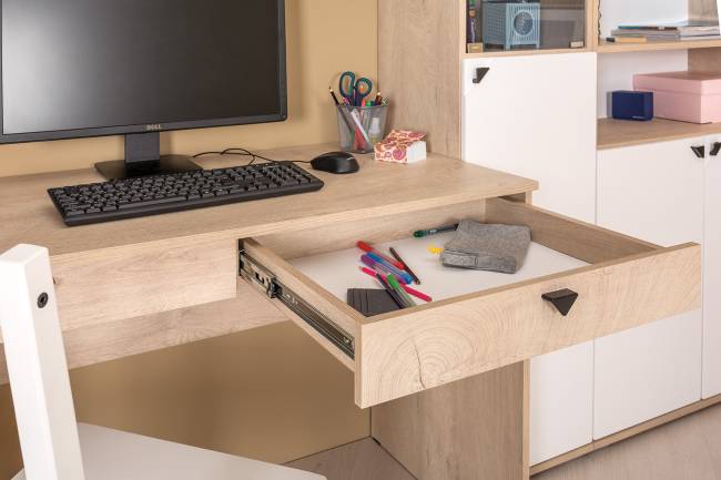 Стол с полкой Бостон цвет дуб эндгрейн элегантный