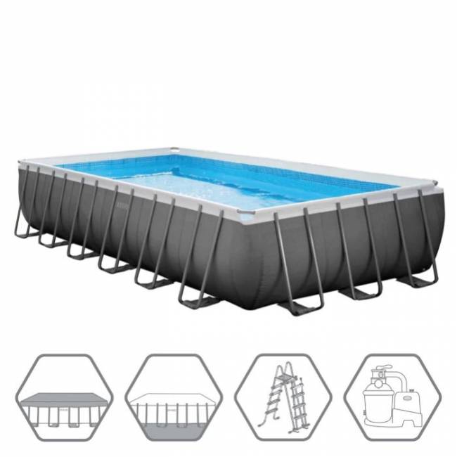 Каркасный бассейн Ultra XTR Frame 732х366х132см, 31805л, песч.фил.-нас. 7900л\ч, лестн, тент, подст.