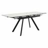 Стол Arthur раскладной 120-184x80x75см, керамогранит белый мрамор Greys White, чёрный