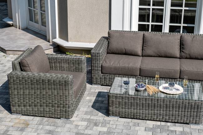 "Боно" лаунж-зона из искусственного ротанга, цвет графит "Боно" лаунж-зона из искусственного ротанга, цвет графит