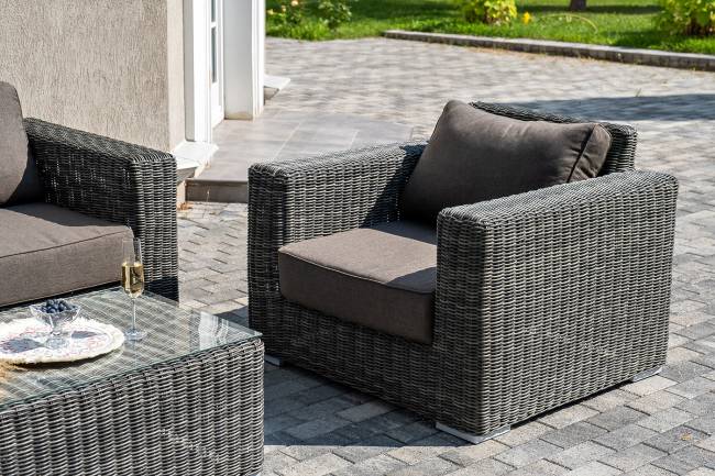 "Боно" лаунж-зона из искусственного ротанга, цвет графит "Боно" лаунж-зона из искусственного ротанга, цвет графит