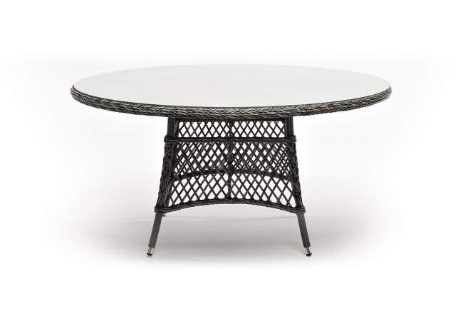 "Эспрессо" плетеный круглый стол, диаметр 150 см, цвет графит
