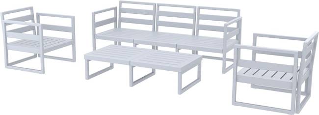 Комплект пластиковой мебели Mykonos XL серебристый, бежевый