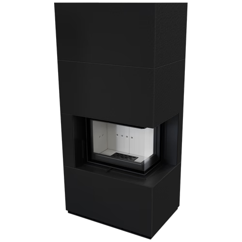 Каминокомплект Kratki PRO FLOKI ZIMBABWE NERO угловое стекло справа