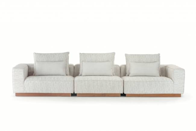 Диван модульный с подушками Don тик, бежевый 3650х1100х620 мм