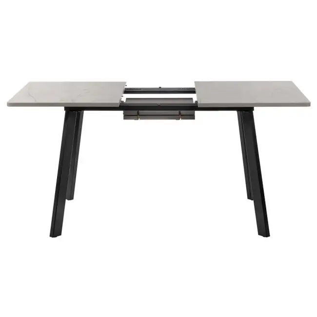 Стол Dublin раскладной 120-160х80х75 серый мрамор с чёрными ножками Стол Dublin раскладной 120-160х80х75 серый мрамор с чёрными ножками