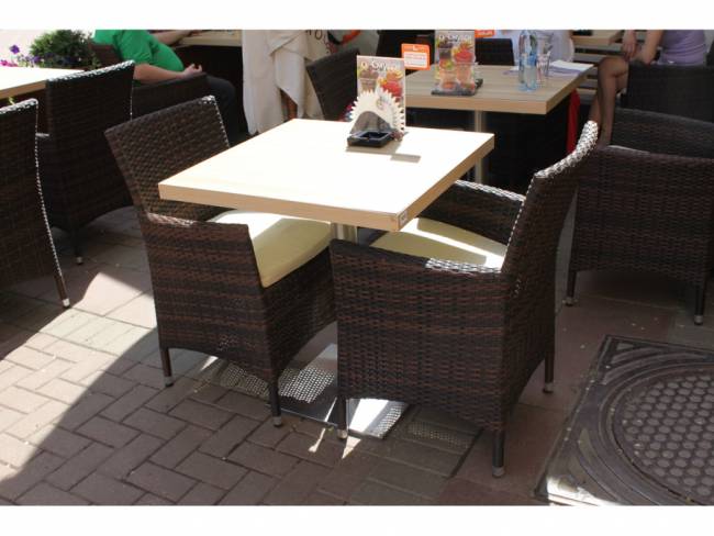 Кресло плетеное с подушкой GS 909 коричневый, бежевый 600х510х850 мм