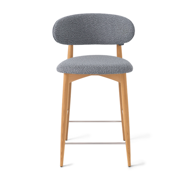 Стул Глори полубарный серый, опора бук светлый