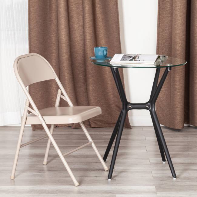 Стул складной Фолдер/Folder (мод.3023(II)) металлический, 46,5х48х75, 7-бежевый (Комплект из 6 шт.) бежевый металлический Стул складной Фолдер/Folder (мод.3023(II)) металлический, 46,5х48х75, 7-бежевый (Комплект из 6 шт.) бежевый металлический