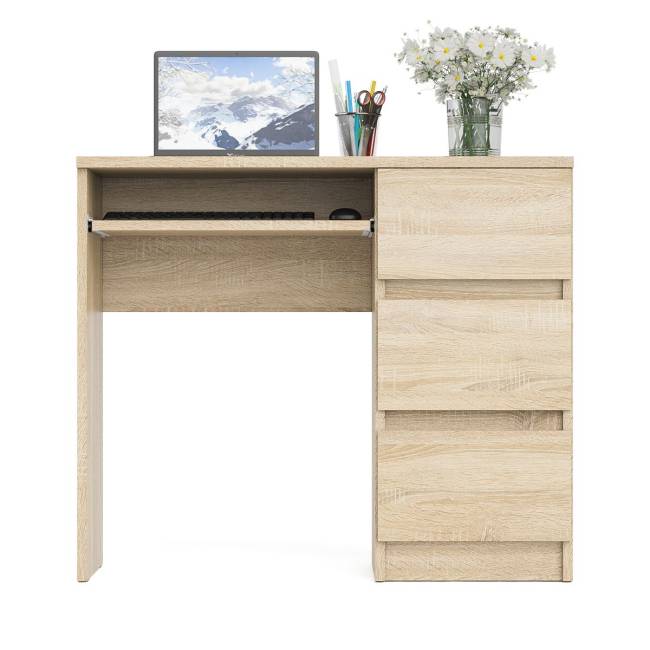 Стол компьютерный три ящика Мори МС-6 правый цвет дуб сонома