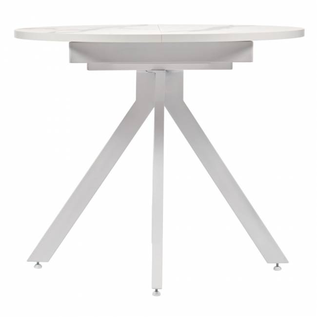 Стол Rudolf круглый раскладной 90-120x90x75см, белый мрамор, белый Стол Rudolf круглый раскладной 90-120x90x75см, белый мрамор, белый