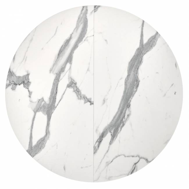 Стол Rudolf круглый раскладной 90-120x90x75см, белый мрамор, белый Стол Rudolf круглый раскладной 90-120x90x75см, белый мрамор, белый