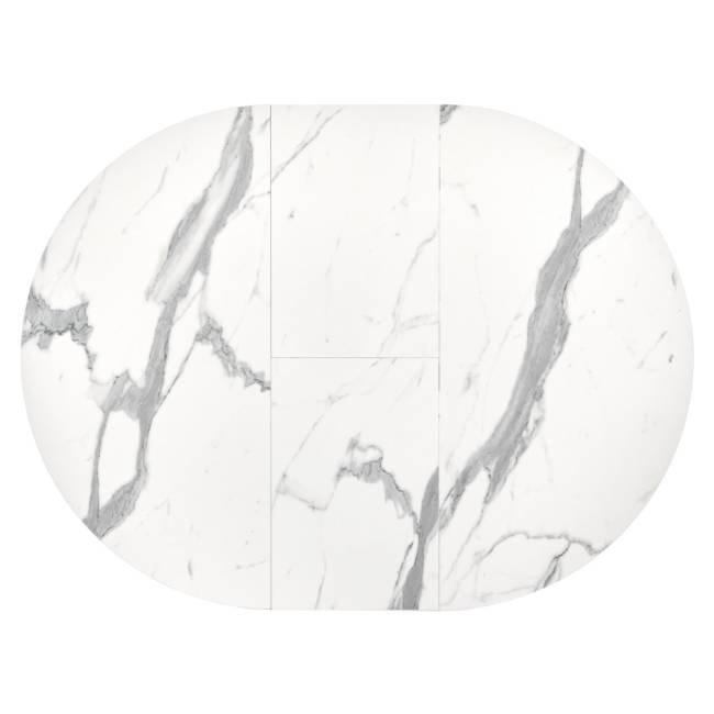 Стол Rudolf круглый раскладной 90-120x90x75см, белый мрамор, белый Стол Rudolf круглый раскладной 90-120x90x75см, белый мрамор, белый