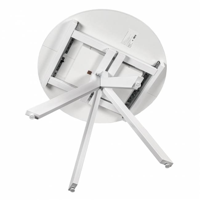 Стол Rudolf круглый раскладной 90-120x90x75см, белый мрамор, белый Стол Rudolf круглый раскладной 90-120x90x75см, белый мрамор, белый