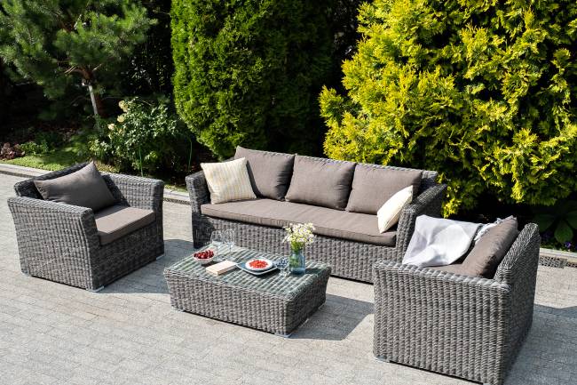 "Капучино" журнальный столик из искусственного ротанга, цвет графит