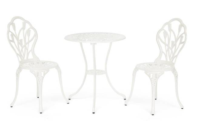 Комплект Secret De Maison Waltz of flowers (стол +2 стула) алюминиевый сплав, D60/H67, 52Х40Х89см, butter white