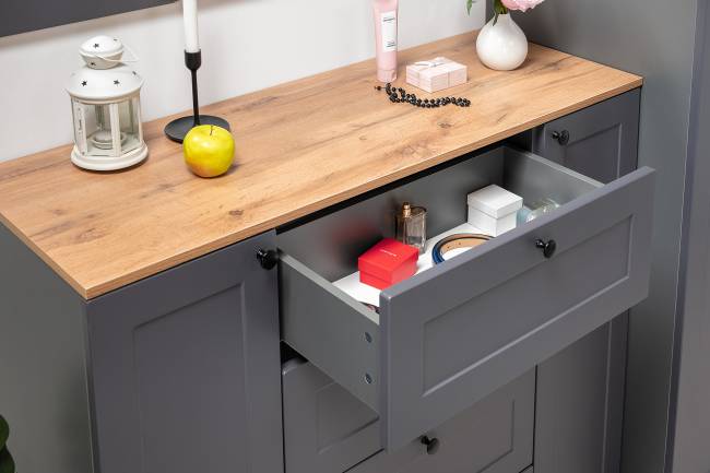 Два больших комода Остин цвет серый графит/дуб крафт золотой