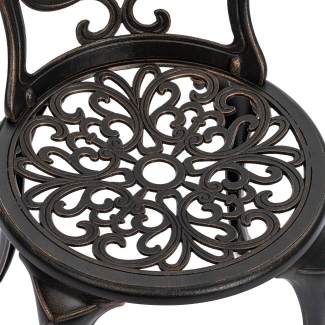 Комплект Secret de Maison Романс/Romance (стол+2 стула) алюминиевый сплав, D60/H67, 53х41х89см, бронзовый бронза/bronze алюминиевый сплав Комплект Secret de Maison Романс/Romance (стол+2 стула) алюминиевый сплав, D60/H67, 53х41х89см, бронзовый бронза/bronze алюминиевый сплав