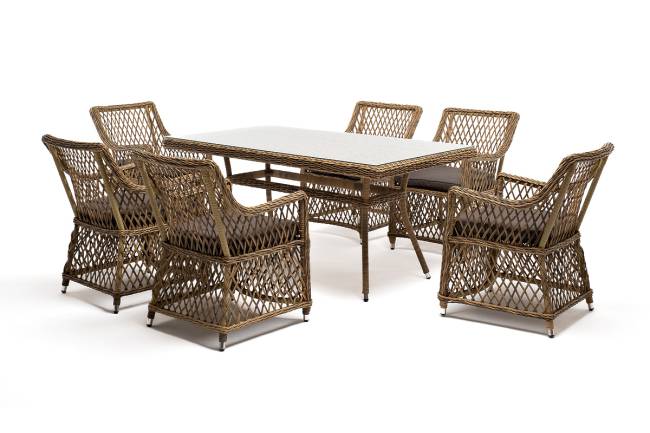 "Латте" обеденная группа плетеная, цвет соломенный "Латте" обеденная группа плетеная, цвет соломенный