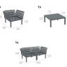 Комплект пластиковой мебели Portofino Lounge темно-серый, темно-серый