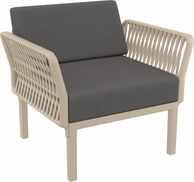 Комплект пластиковой мебели Portofino Lounge бежевый, темно-серый
