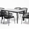 "Венето" обеденная группа на 6 персон со стульями "Милан", каркас темно-серый, роуп темно-серый "Венето" обеденная группа на 6 персон со стульями "Милан", каркас темно-серый, роуп темно-серый