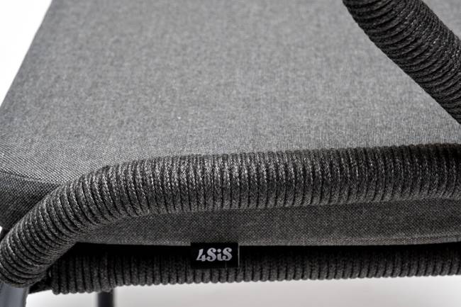 "Венето" обеденная группа на 6 персон со стульями "Милан", каркас темно-серый, роуп темно-серый "Венето" обеденная группа на 6 персон со стульями "Милан", каркас темно-серый, роуп темно-серый