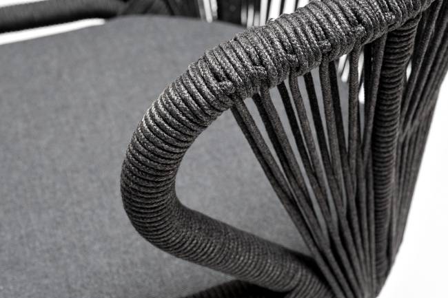 "Венето" обеденная группа на 6 персон со стульями "Милан", каркас темно-серый, роуп темно-серый "Венето" обеденная группа на 6 персон со стульями "Милан", каркас темно-серый, роуп темно-серый