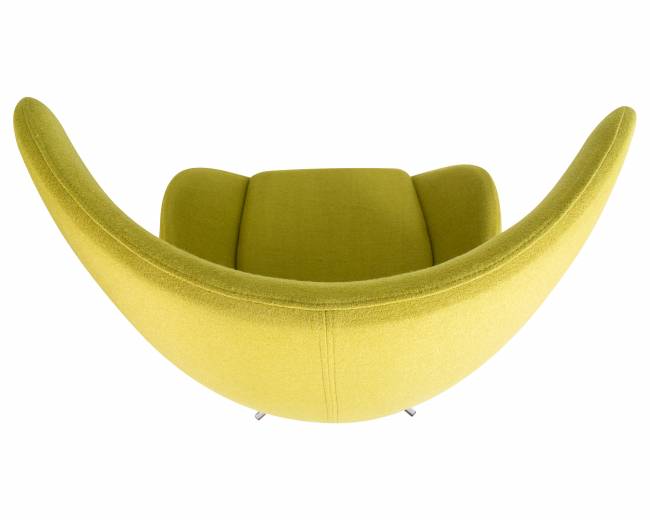 Кресло дизайнерское DOBRIN EGG, светло-зеленая ткань AF3