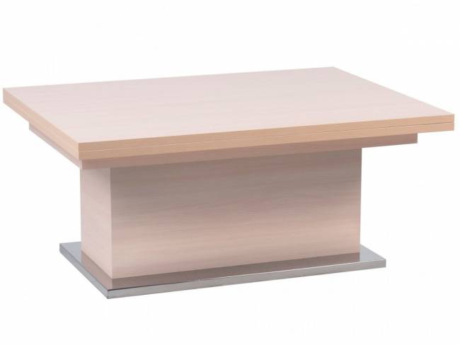 Стол-трансформер Левмар Slide D31/S95 выбеленный дуб/ опоры сатинированная сталь