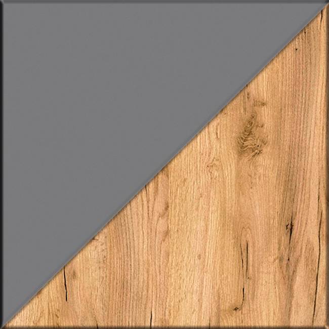 Шкаф-витрина 2-х дверный Остин 16.394.02 цвет серый графит/дуб крафт золотой