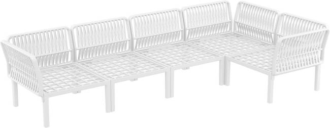 Комплект пластиковой мебели Portofino Lounge Corner белый, бежевый Комплект пластиковой мебели Portofino Lounge Corner белый, бежевый