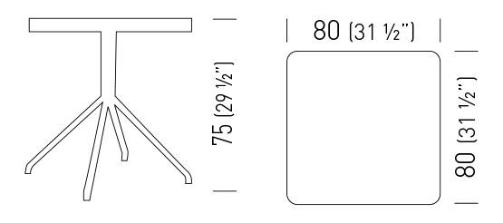 Cтол обеденный керамогранитный Lol Gres Porcelain 800х800х750 мм Cтол обеденный керамогранитный Lol Gres Porcelain 800х800х750 мм