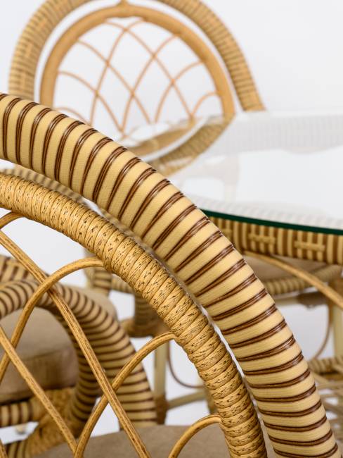 Комплект из искусственного ротанга Java (Ява)-6 (цвет: слоновая кость)