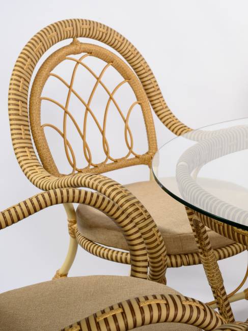 Комплект из искусственного ротанга Java (Ява)-6 (цвет: слоновая кость)