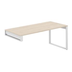 AG.001.AR.72.WH / Стол 1800х800х750 на опорную тумбу / профиль О-образный: 70х20 белый;  столешница: акация равелло