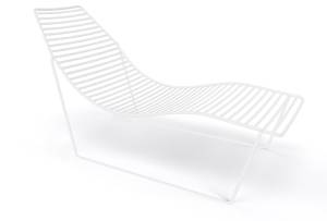 Шезлонг-лежак металлический Link Lounge белый 1530х710х820 мм
