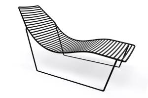 Шезлонг-лежак металлический Link Lounge черный 1530х710х820 мм