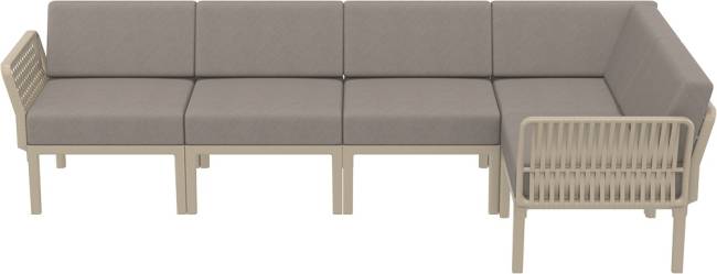 Комплект пластиковой мебели Portofino Lounge Corner бежевый, светло-коричневый