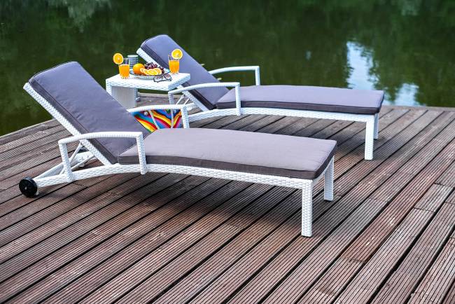 Комплект для отдыха из искусственного ротанга MILANO белый Joygarden Комплект для отдыха из искусственного ротанга MILANO белый Joygarden